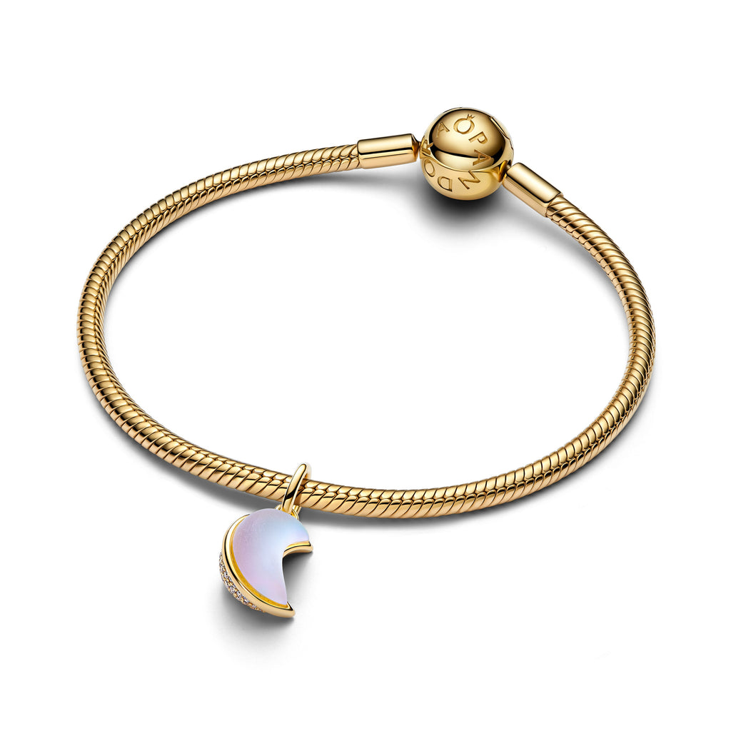 Sparkling Crescent Moon Dangle Charm