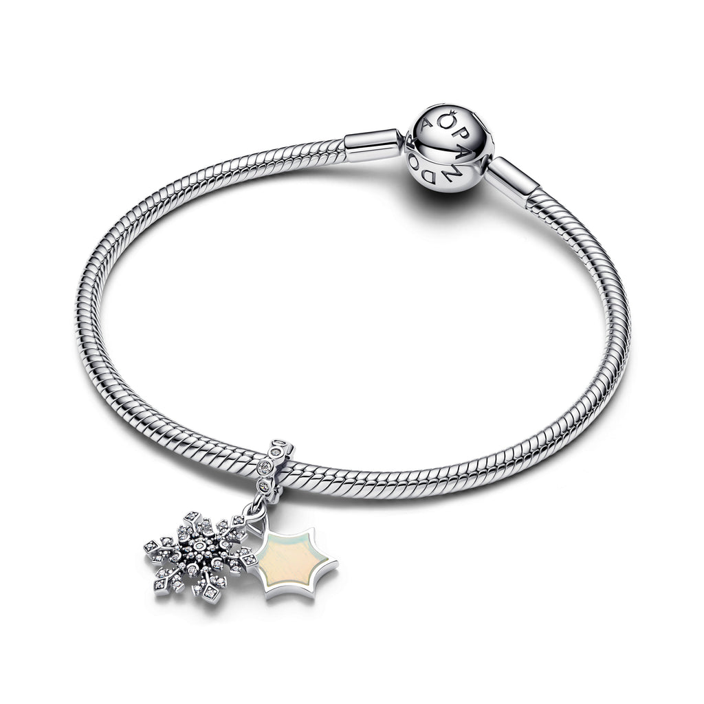 Opalescent Snowflake Double Dangle Charm