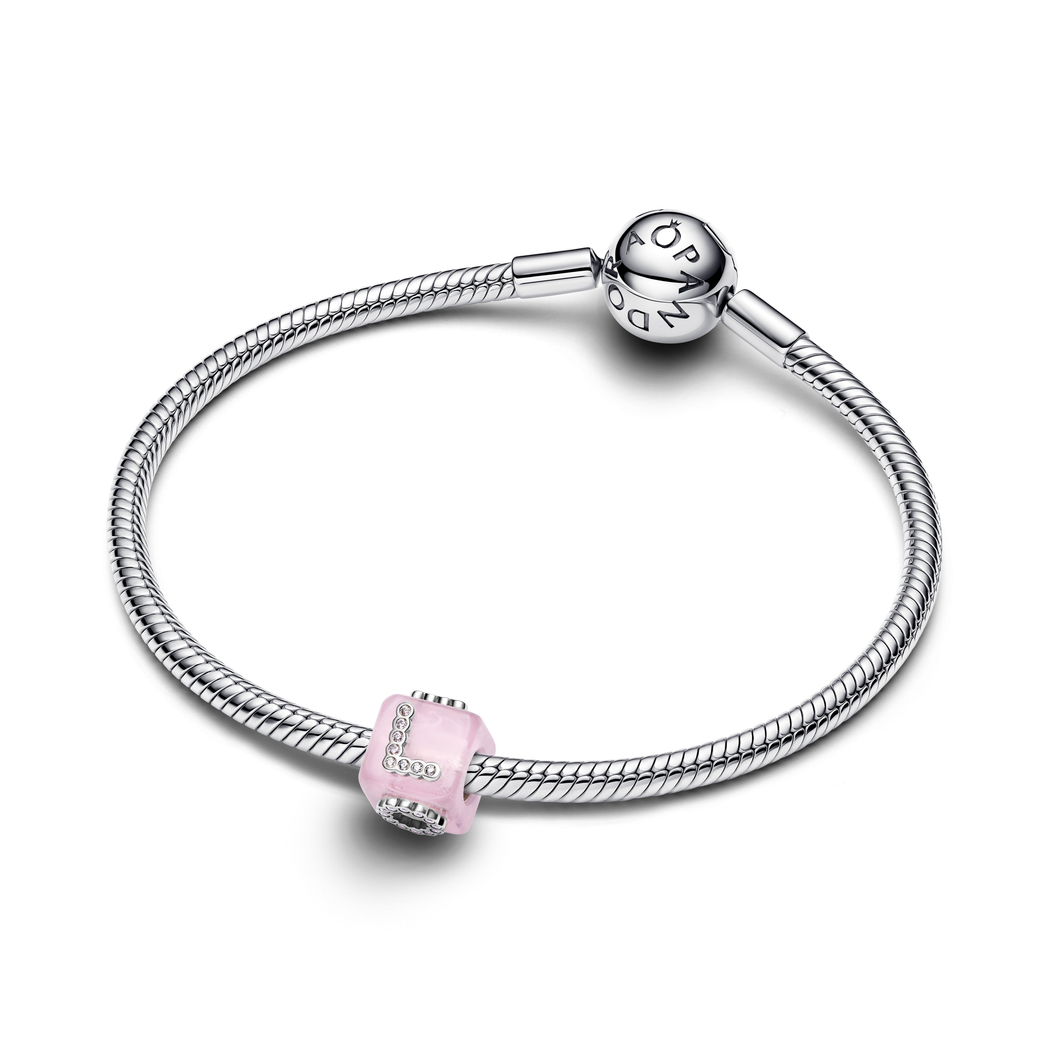 Pink Murano Glass Love Cube Charm