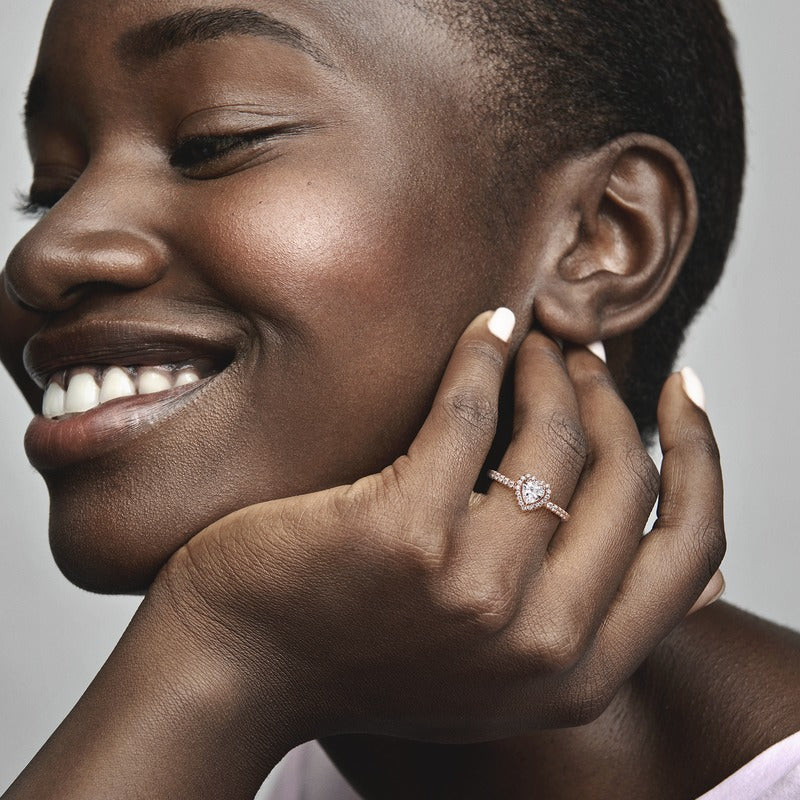Sparkling Elevated Heart Ring
